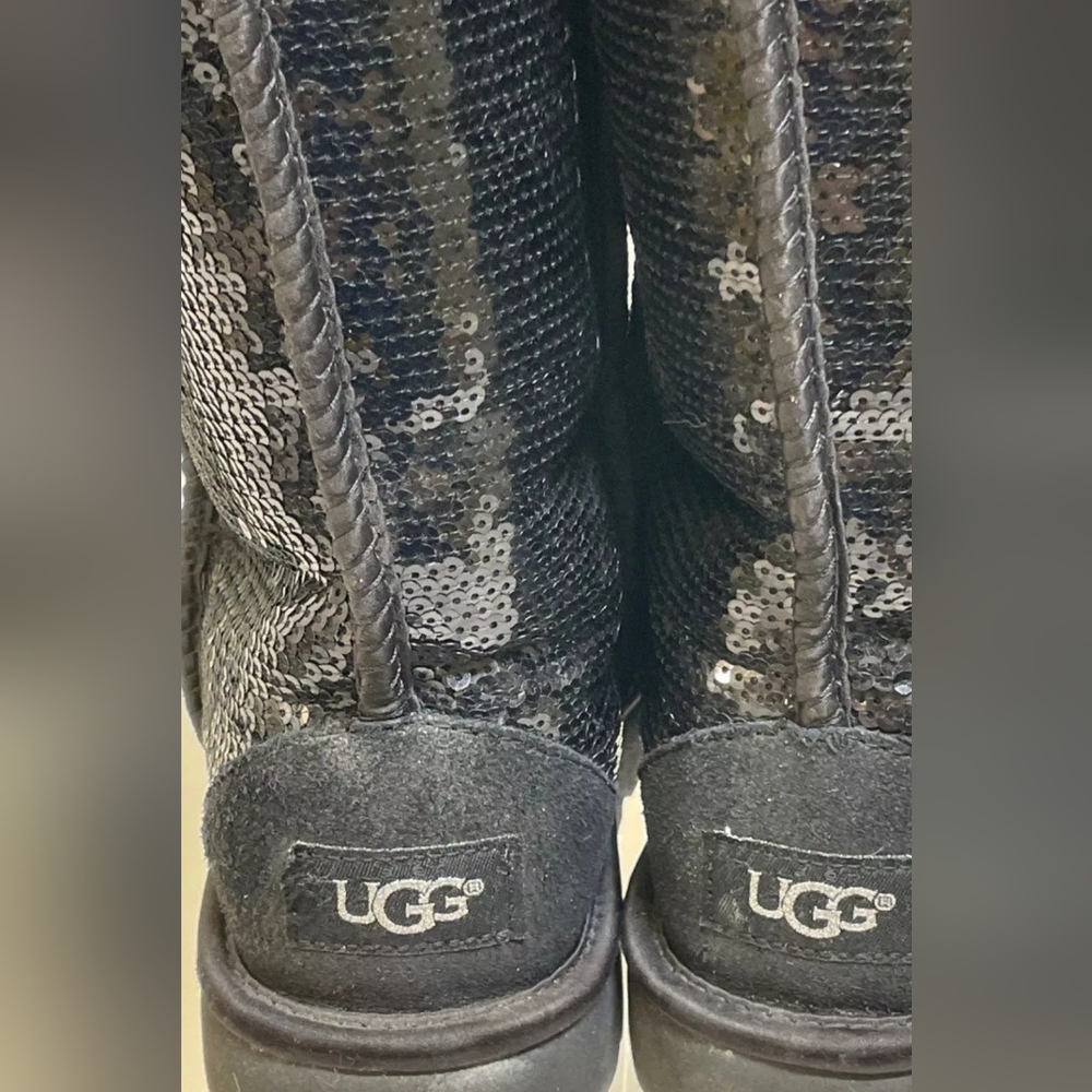 Ugg Designer Sequins Black Shearling Winter Sheep… - image 8